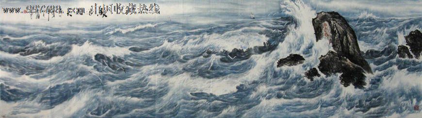 顾平之·小丈二大海山水画_山水国画原作【泓宝斋】_第1张_7788香炉