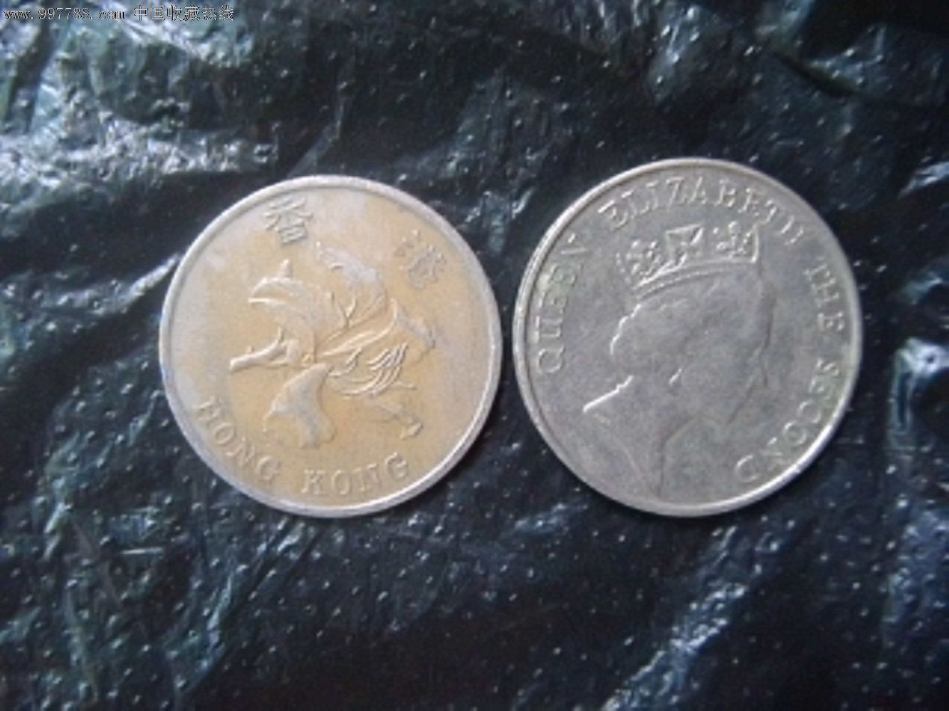 香港硬币港币1988年5元1998年1元各1枚