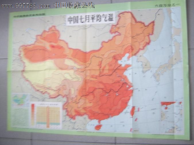 教学挂图,中国七月平均气温
