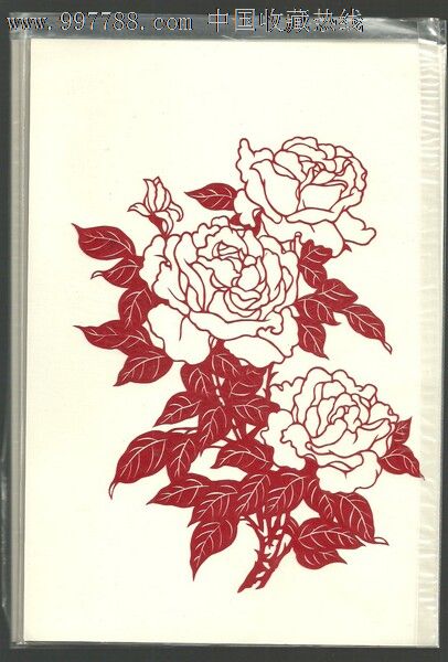中国剪纸-花卉(一套6张)