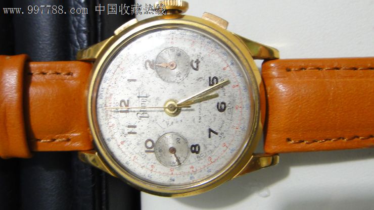 40年代瑞士(播威bovet)多功能腕表18k包金二手机械手表