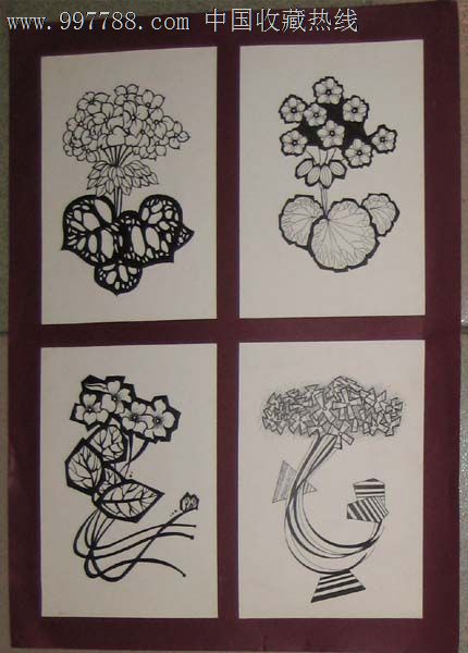 花卉设计原稿花卉变形钢笔画