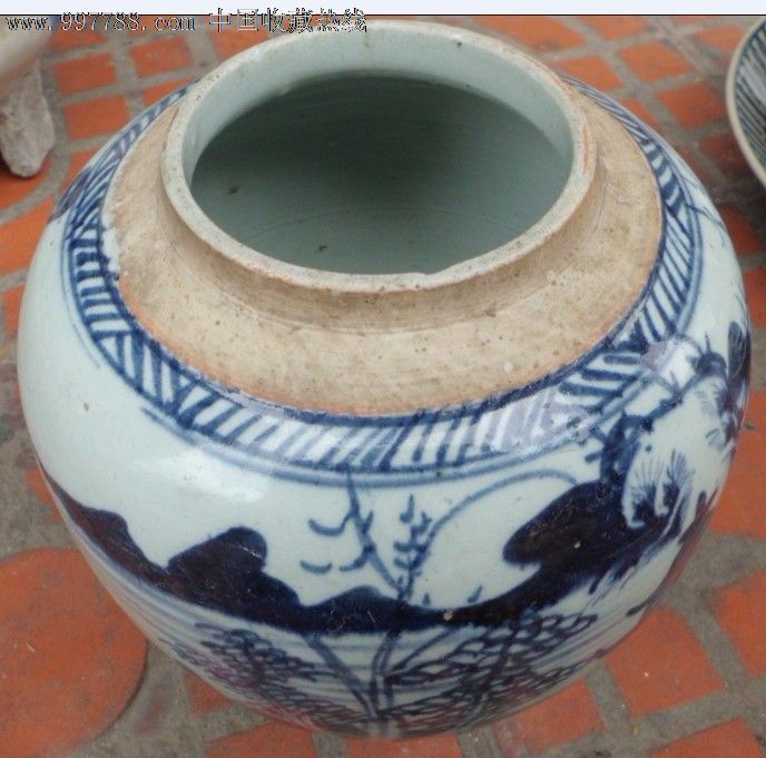 清-乾隆青花山水茶罐_价格680.0000元_第1张_7788收藏__中国收藏热线图片