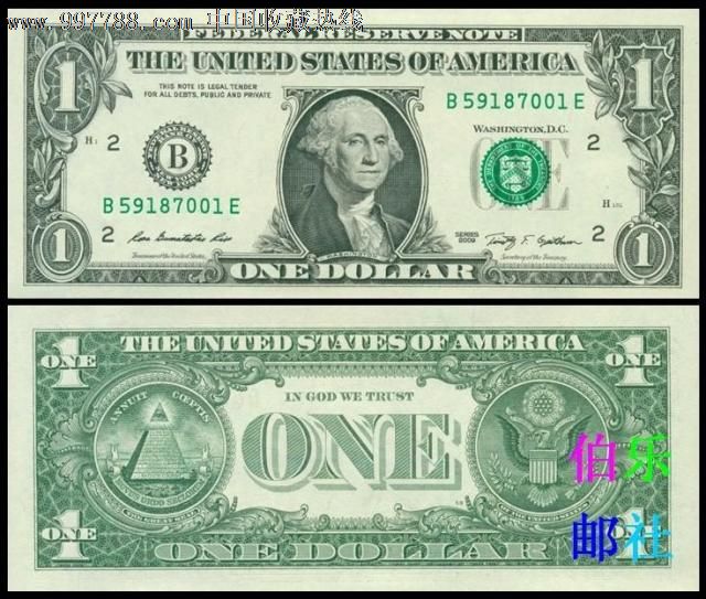 【美洲】全新UNC原装美国1美元纸币一美元一美金华盛顿头像