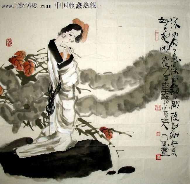 抽象美女/四尺斗方/礼品画/收藏佳品/12413-se13090242-人物国画原作