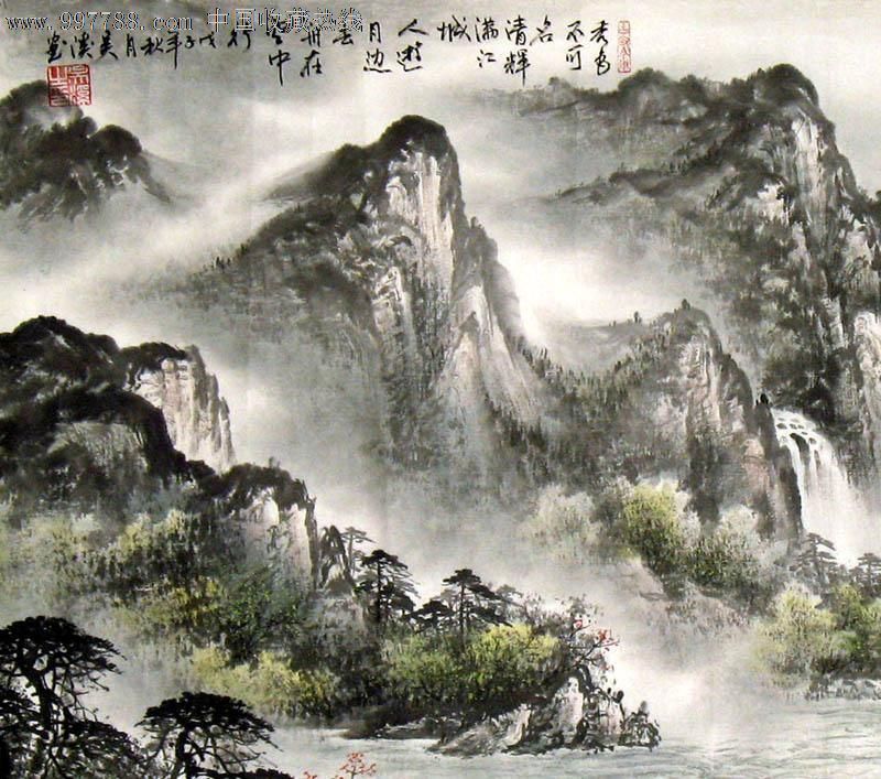 画,秀色不可名,三尺,客厅卧室字画,家居书房收藏,18191,山水国画原作