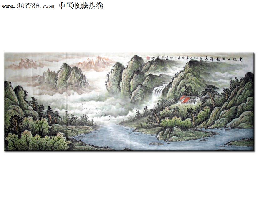 刘志明/国画/山水画/小六尺/水乡云泉/19558