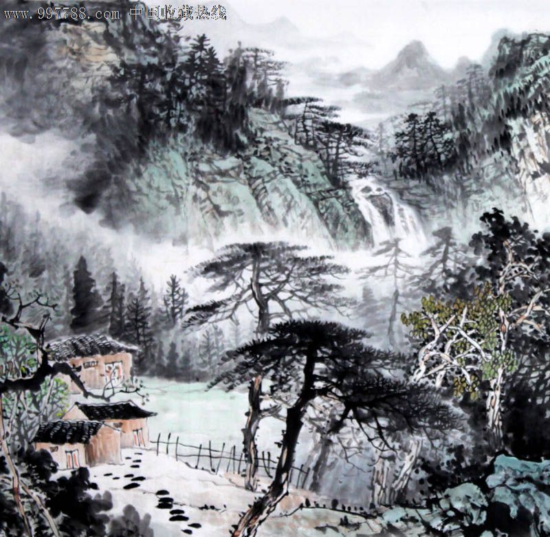 刘山翁/国画/山水画/四尺/云当树色/21432