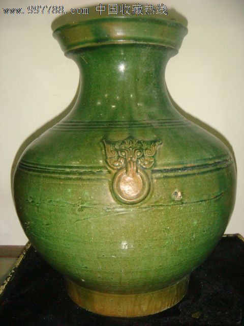 汉代绿釉镤首瓶