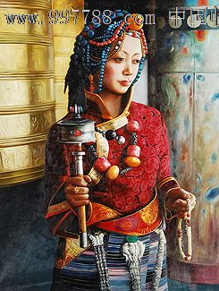 画家王云飞作品——《索朗卓玛》(保真)
