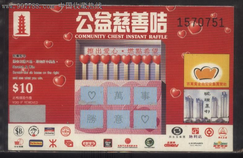 香港公益金1994年慈善奖券