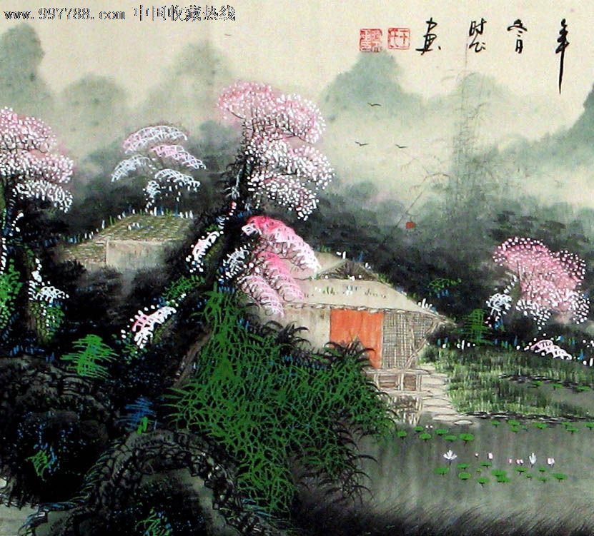 春山秀景,精美礼品装饰画,推荐收藏,z2543-山水国画原作-se13424025