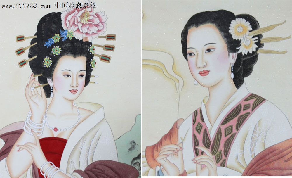 【立轴类】人物画,四大美女,精美礼品装饰画,推荐收藏,z3007