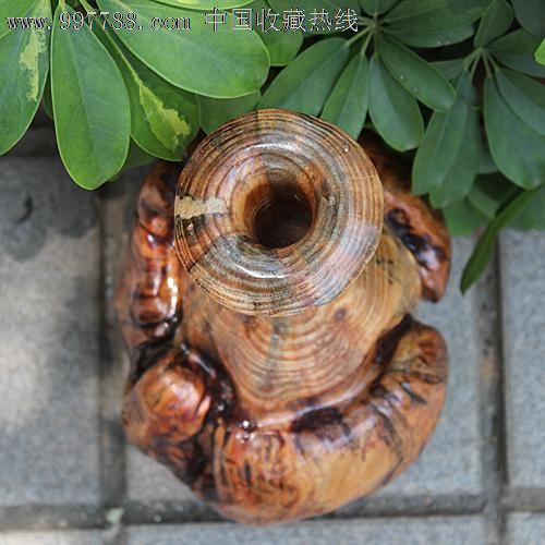 馈赠礼品/天然根雕木雕/艺术摆件/松树根瘤花瓶花插-ywd170