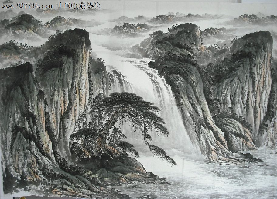 赵冬雪巨幅山水画江山如画140*360厘米,山水国画原作,水墨山水原画,21