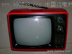夏普12寸老式黑白电视机、图像、声音清晰、