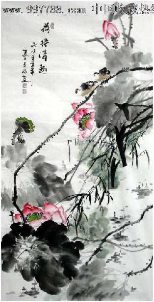 韦荣福·四尺写意花鸟(中堂)-se13872395-花鸟国画
