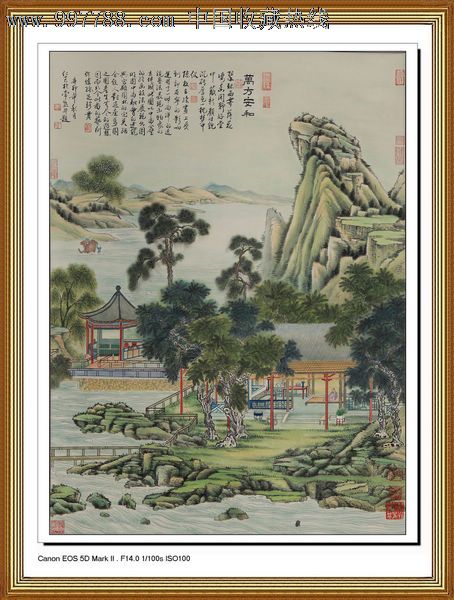 一枫斋精品国画圆明园界画仿古山水画四尺中堂系列;第