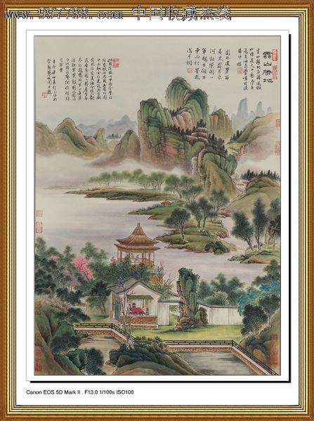 一枫斋精品国画圆明园界画仿古山水画四尺中堂系列;云山胜地图