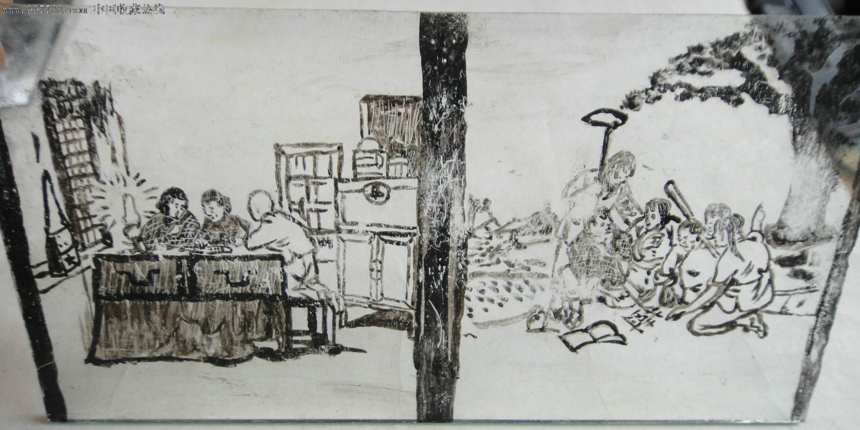 期-完全手工毛笔绘制\/一组4片8幅【童年往事回