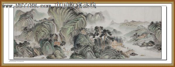 一枫斋精品国画仿古山水画六尺横幅苏永刚自创作品:江山胜景图