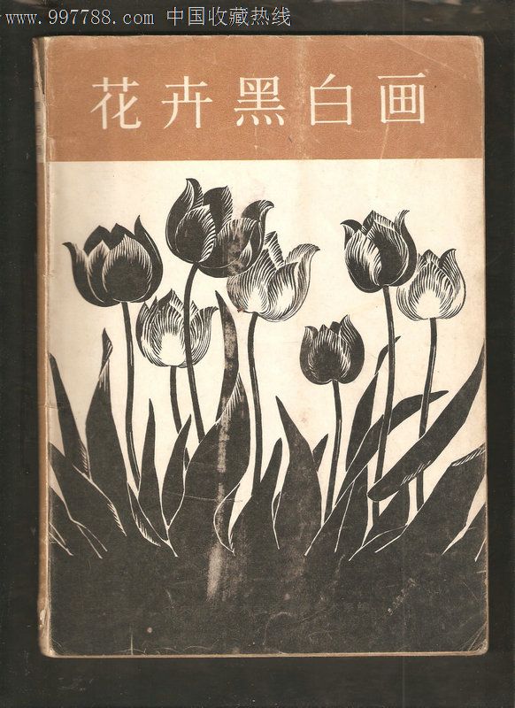 花卉黑白画