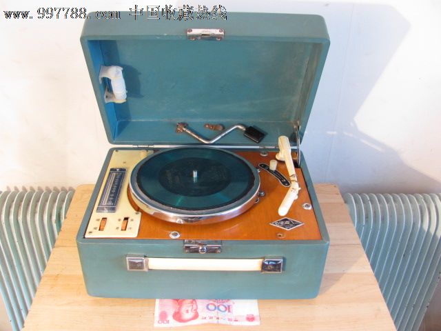 早期产的海燕古董老手摇电唱机-留声机之2