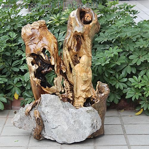 宜居品阁佳品/天然根雕奇石/木雕/根抱石/人像摆件/寿星yw28*