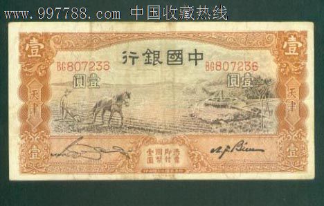 中国银行1元马拉犁236