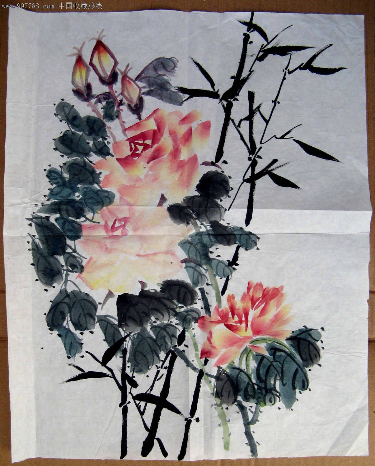 花鸟国画原作: se15032276,h1930 属性:花卉画原画,,水墨/写意画法