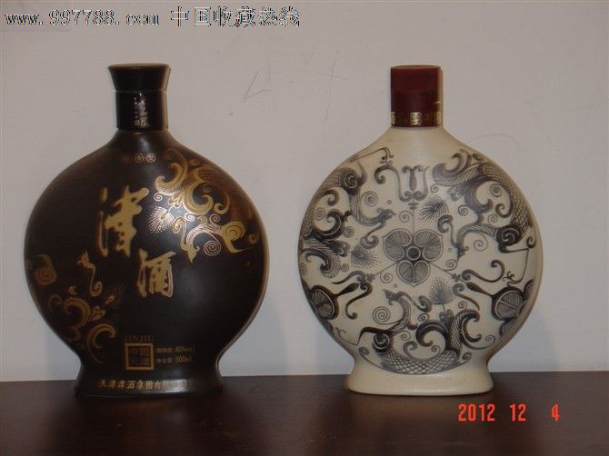 陶瓷酒瓶收藏/天津津酒对瓶