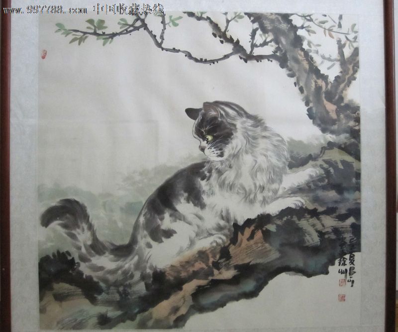 回眸(参考名—国画画猫大师王昌永工笔写意