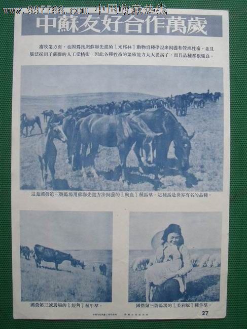 中苏友好合作万岁(27)-年画/宣传画-7788宣传画收藏