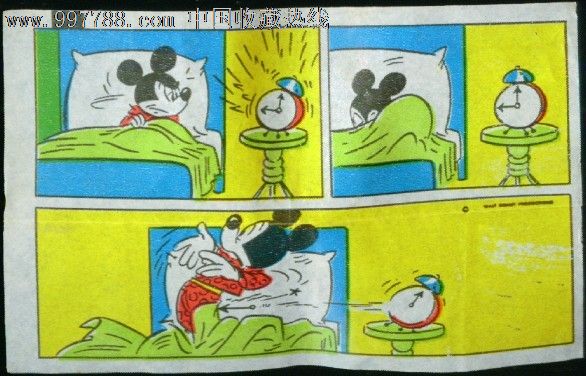 迪士尼米老鼠和唐老鸭泡泡糖四格漫画