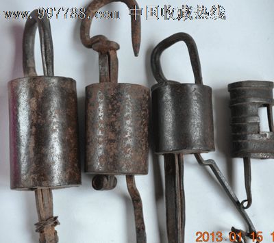老锁(铁质)四个