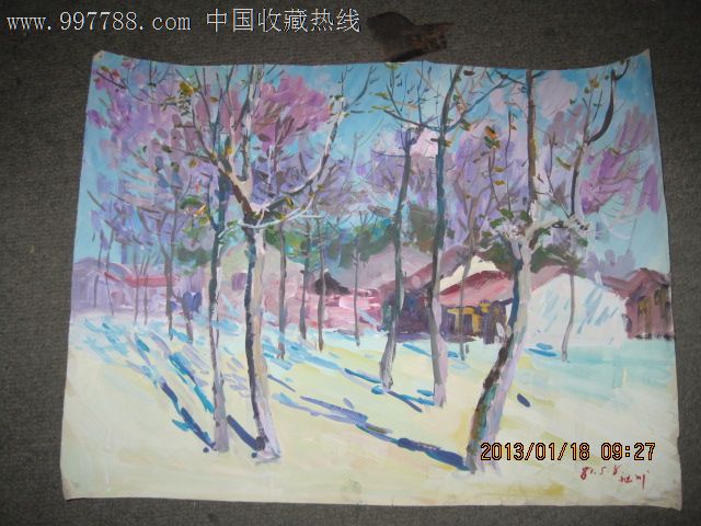 青岛中山公园附近水粉画