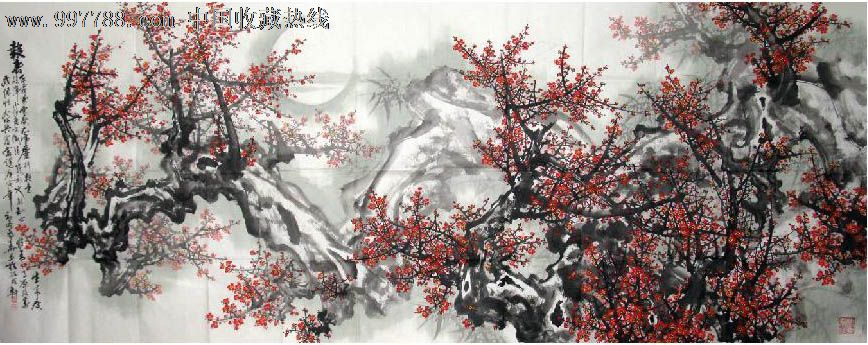 花鸟国画原作 属性: 花卉画原画,,水墨/写意画法,,2010-2019年,,丈二