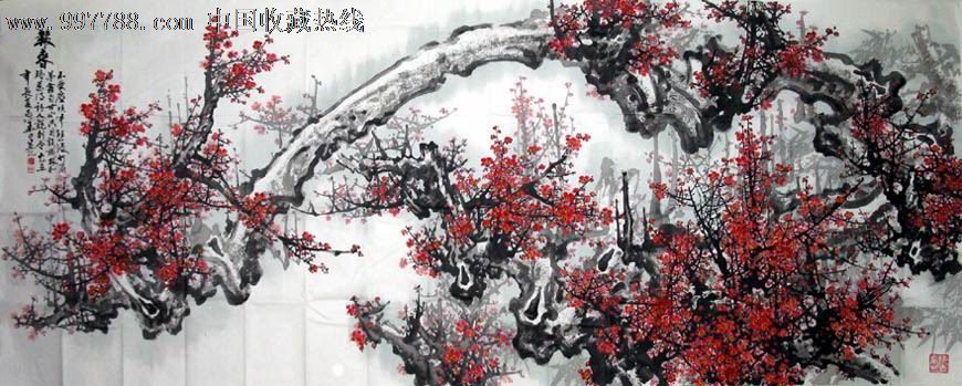花鸟国画原作 属性: 花卉画原画,,水墨/写意画法,,2010-2019年,,丈二