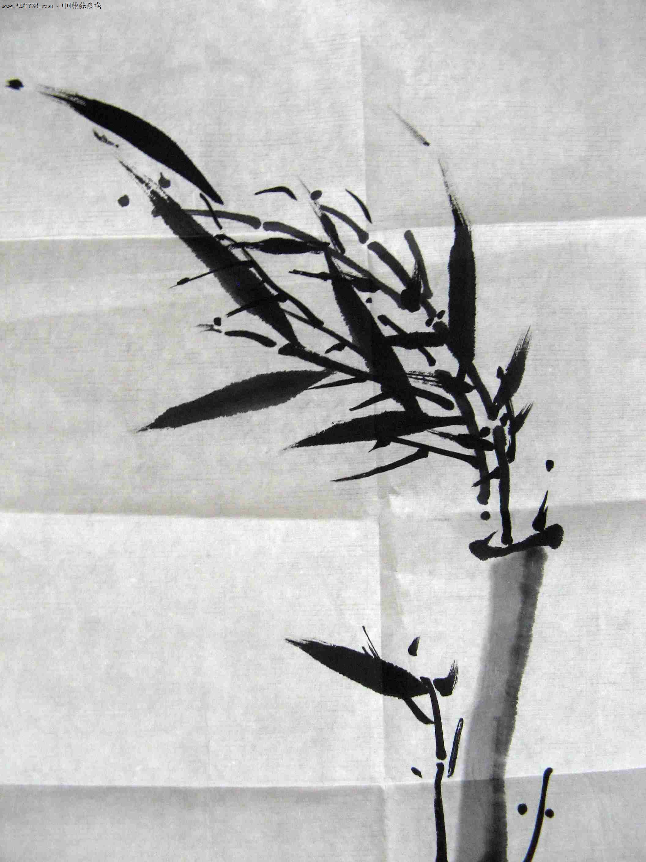 挺拔劲健的三尺条幅无款竹子画