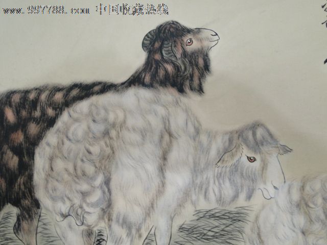 中堂挂画古玩国画字画名人书画刘继卣绵羊画
