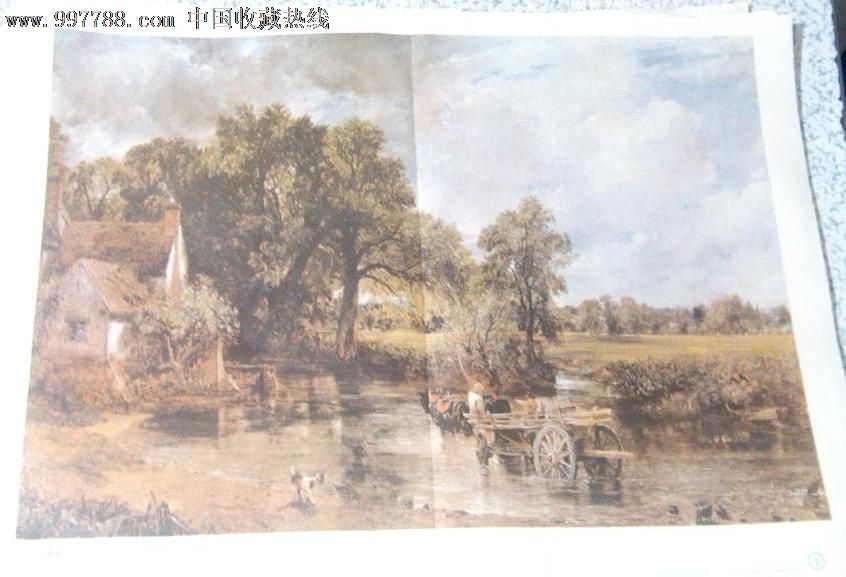 干草车(油画)1821康斯泰勃尔(英国)初中课本历代美术作品欣赏4开82年