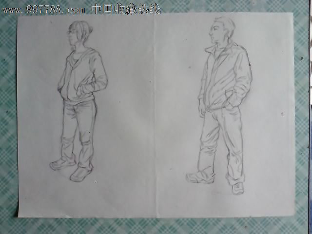 素描人物画稿(三十一)_价格10.