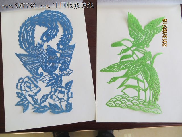 带统一pc编号的精品老剪纸:小花鸟(pc--522)a119
