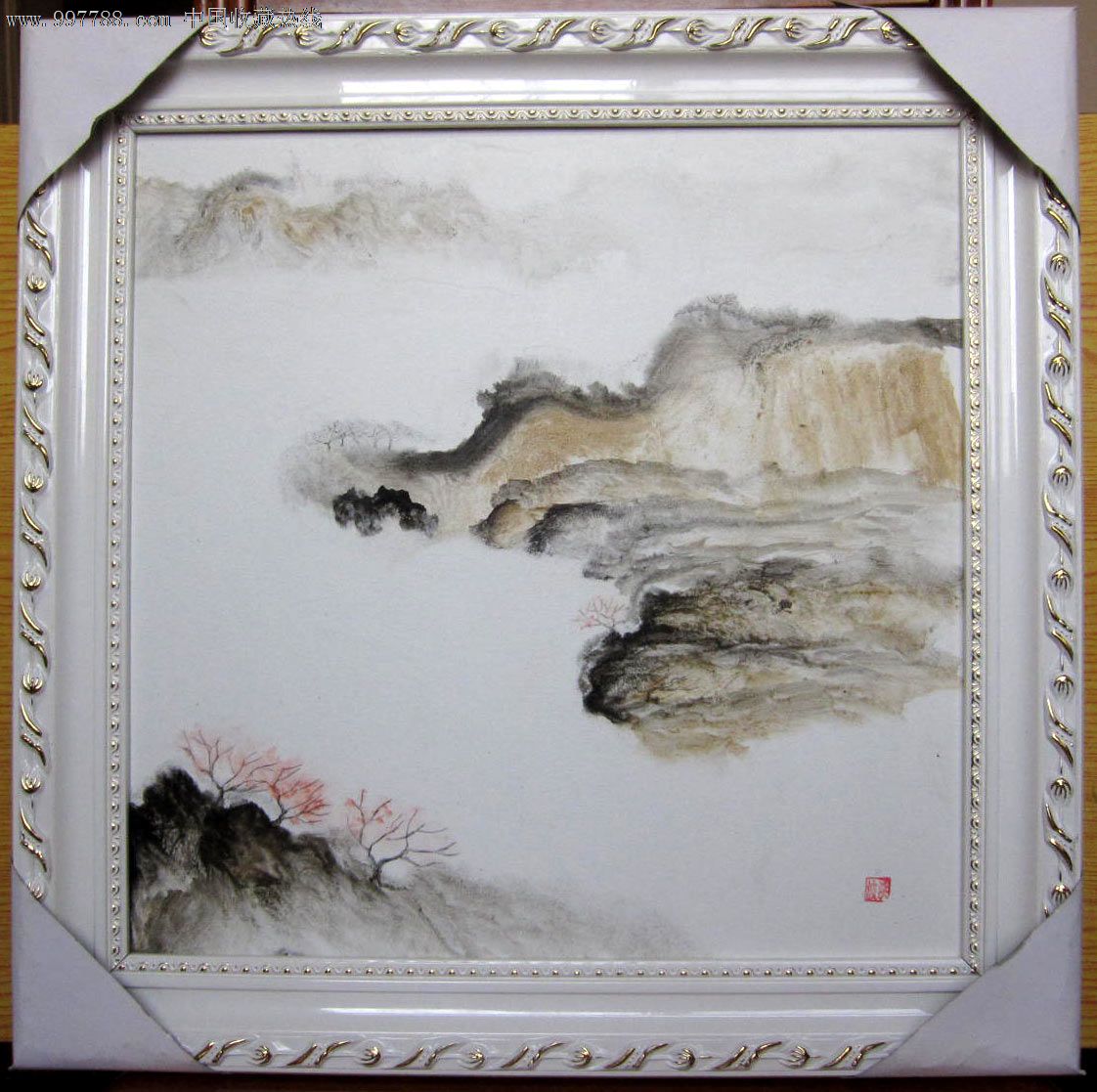 彩润中国画 画板 山水 35x35cm,山水国画原作,水墨,21