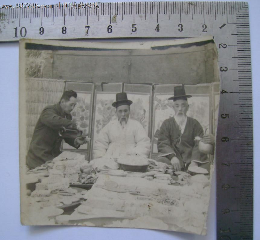 民国-朝鲜族服饰-祝寿,老照片,小型合影照,民国,黑白,2.