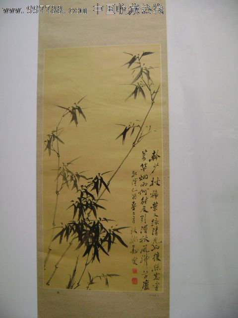 中国古代绘画大师郑板桥代表作品《竹子》(对开条屏画3张不同一起出售