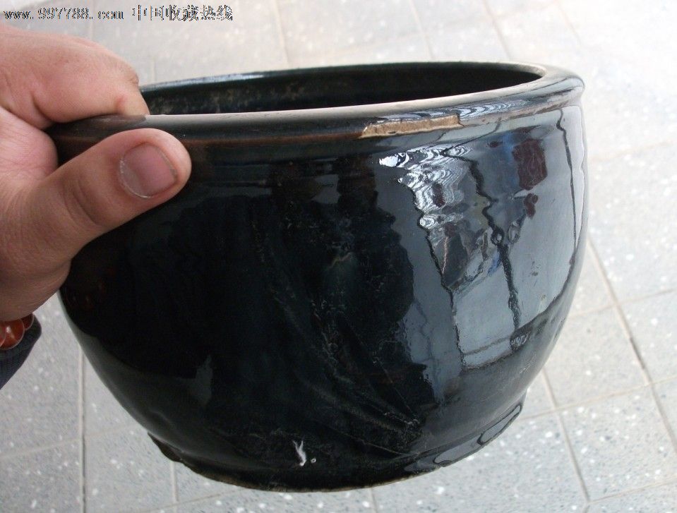 民国黑釉小缸