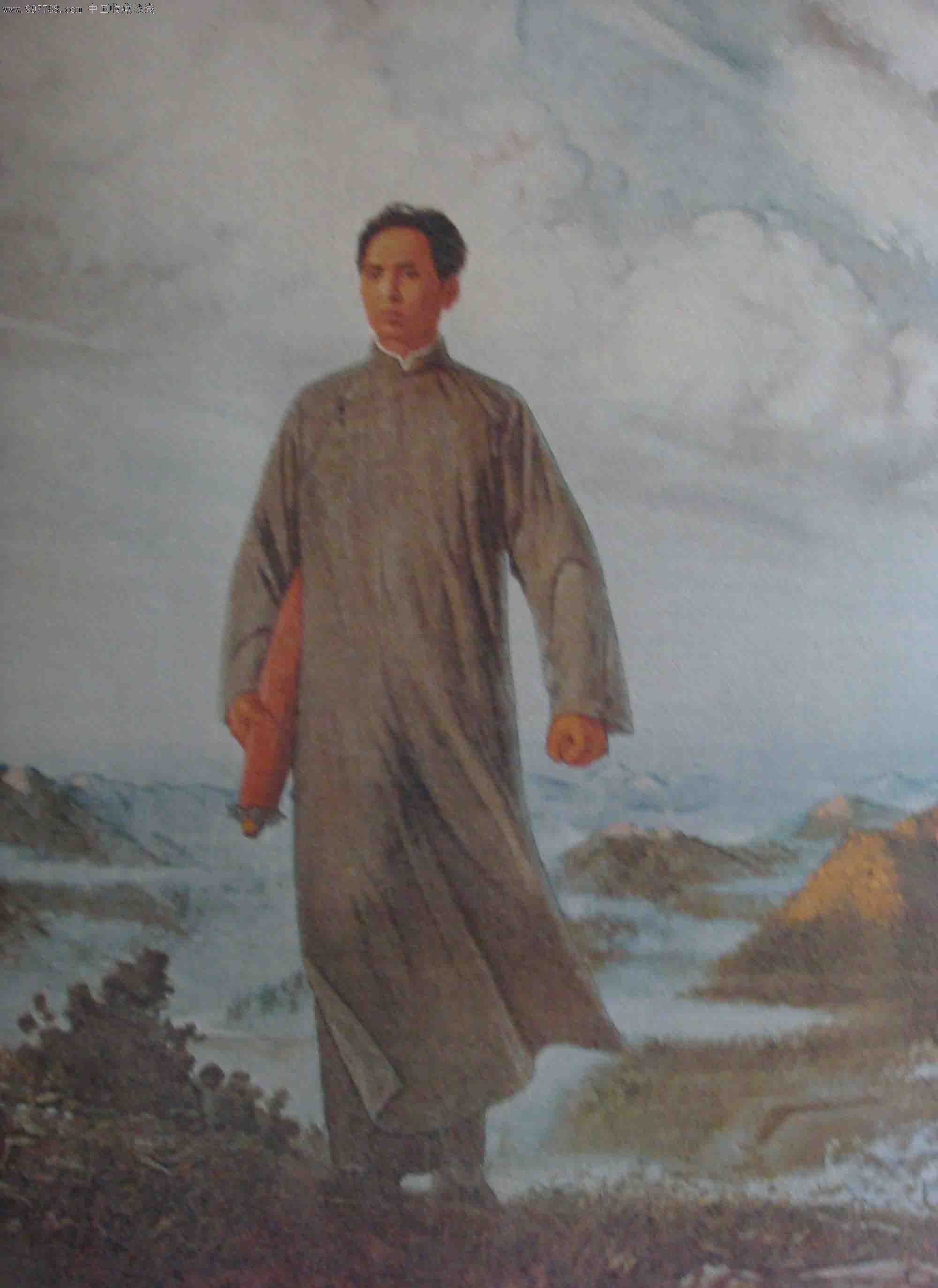 毛主席去安源真丝织锦画