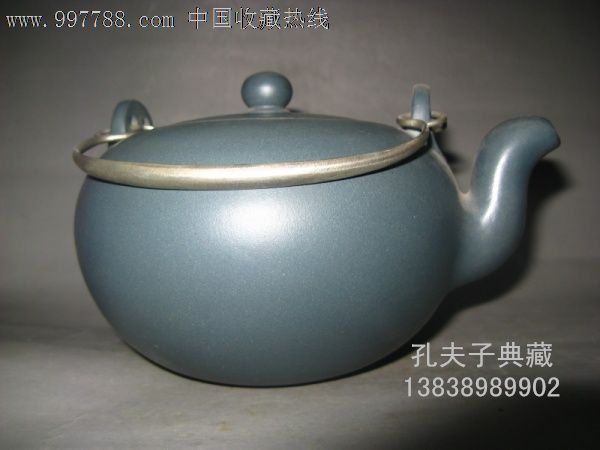 正品原矿民国绿蓝宝石老紫砂壶全手工提梁壶顾景舟大师