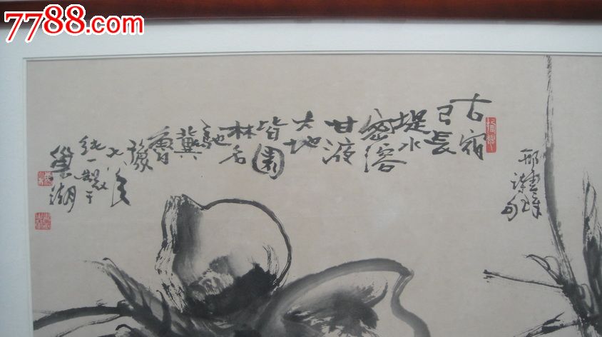 安徽著名老画家梅纯一先生墨笔寿桃图